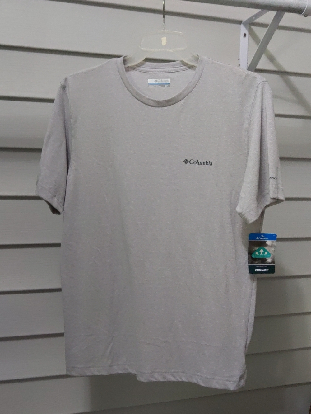 Columbia Men's Short-Sleeve Logo Tee in Light Gray
